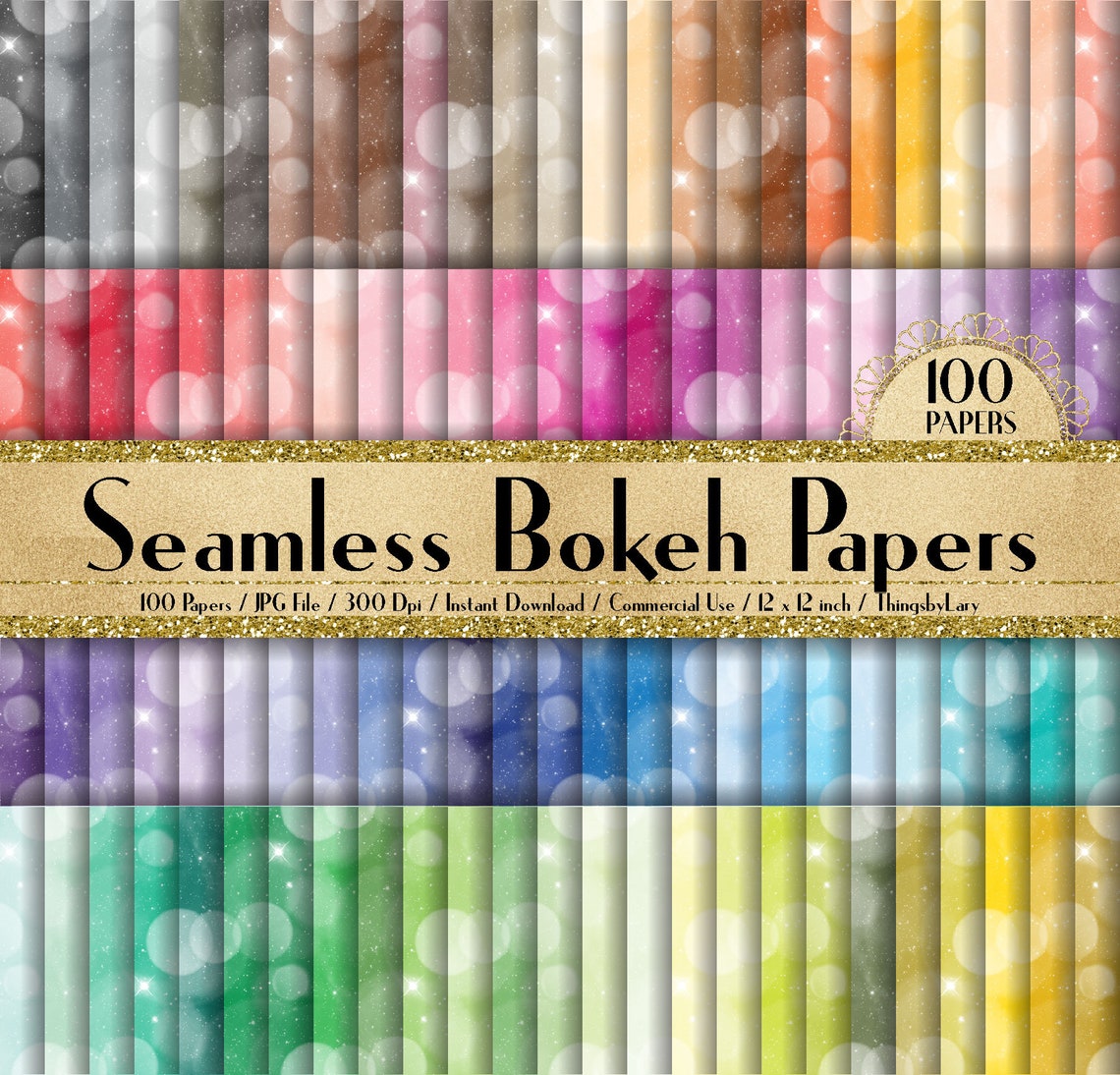 100 Seamless Dot Bokeh Papers 12 Inch 300 Dpi Commercial Use Instant ...