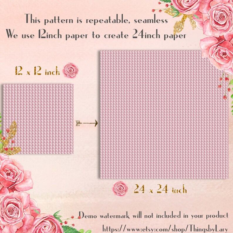 100 Seamless Fish Scale Digital Papers 12x12