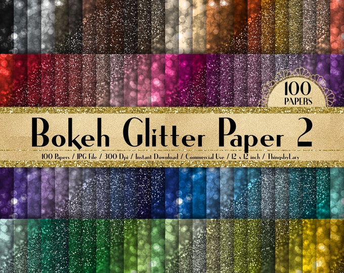 100 Bokeh Glitter Paper 2 in 12 X 12 300 Dpi Etsy
