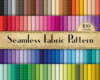 100 Seamless Fabric Pattern Papers 12 inch 300 Dpi Instant Download Commercial Use, Planner Paper, Scrapbooking Shabby Chic Kit, Seamless