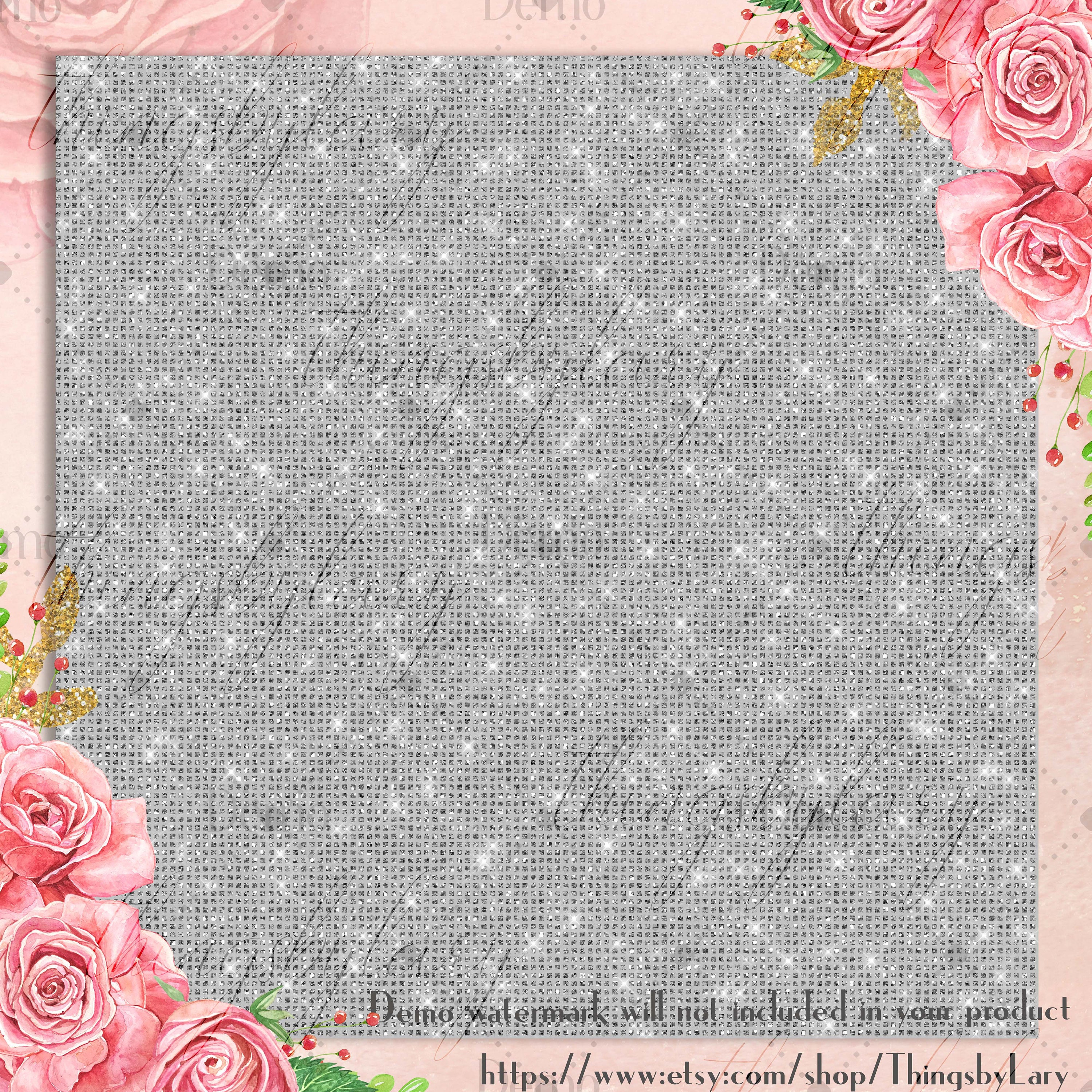 42 Silver Glitter and Sequin Digital Papers 12" 300 Dpi Instant ...