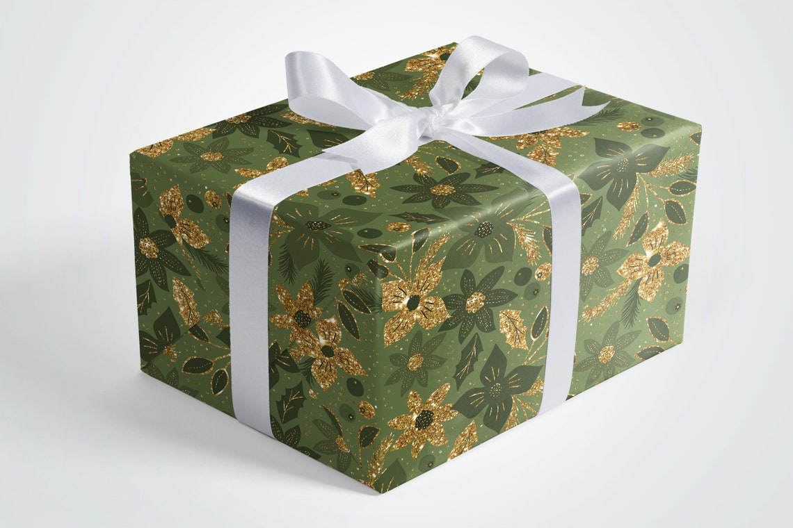 100 Seamless Glitter Christmas Floral Digital Papers 12x12" 300 Dpi ...