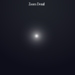May include: A close-up of a bright white light source, appearing as a star-like point of light against a dark background.