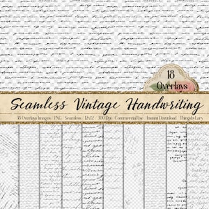 18 nahtlose schwarze Vintage-Handschrift, transparentes Overlay, PNG, kommerzielle Nutzung, Ephemera, handschriftliche Kalligraphie, rustikaler, schäbiger Literaturtext