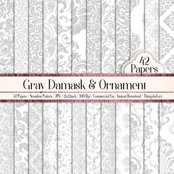 White Damask Etsy
