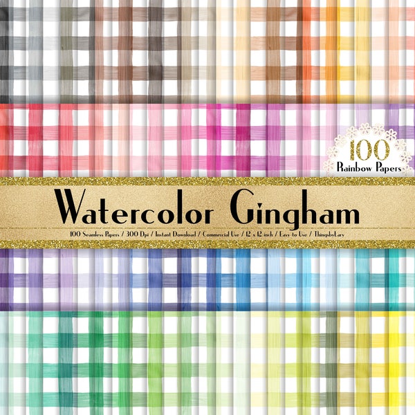 100 naadloze aquarel pastelpapieren 12 inch 300 Dpi commercieel gebruik Instant Download, Scrapbooking aquarel Kit, naadloos geruit patroon