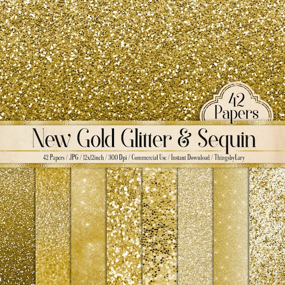 42 Gold Glitter Papers 12 Inch, 300 Dpi Planner Paper, Commercial Use,  Scrapbook Paper, Digital Glitter, Luxury Gold Paper, Glitter Paper 