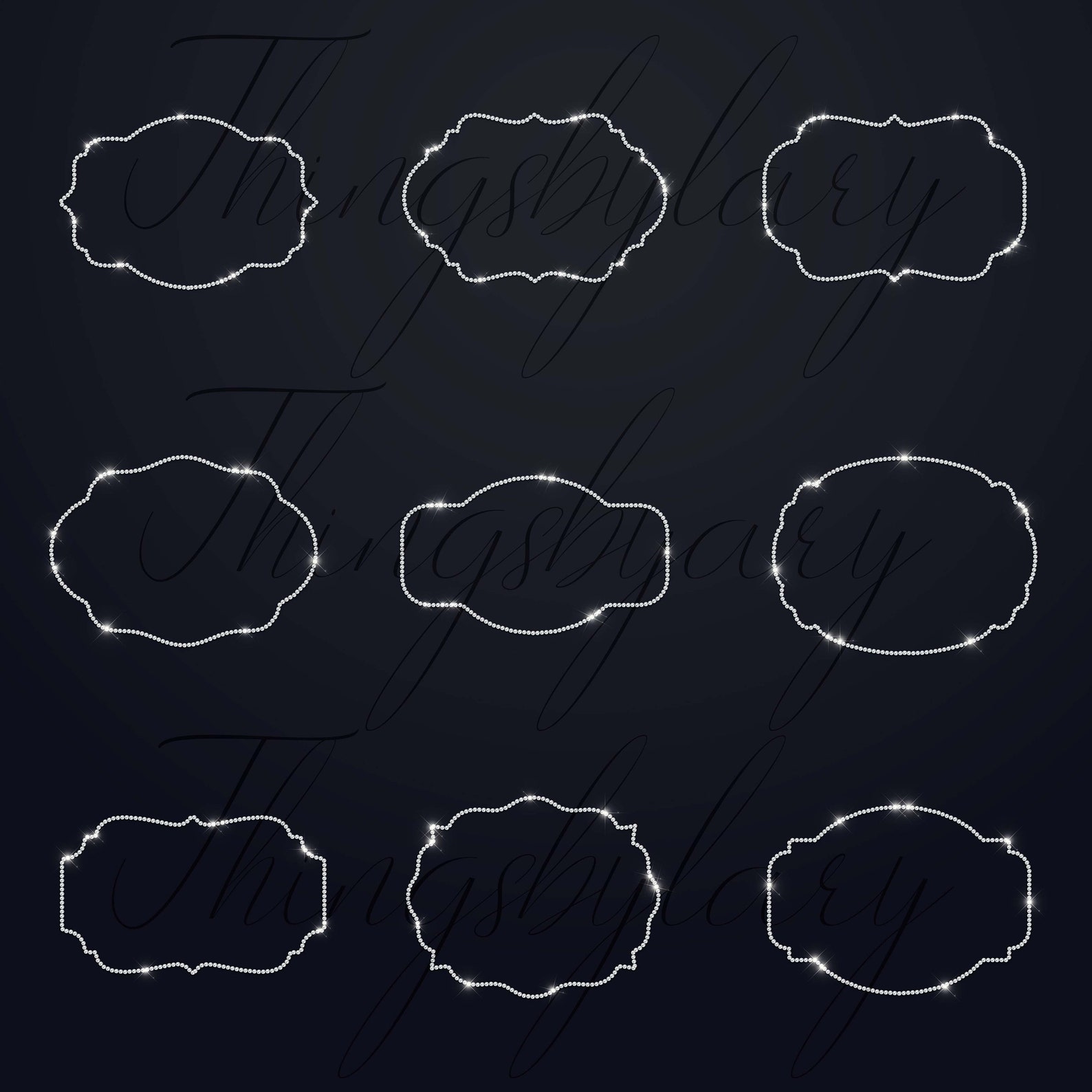 30 Real Diamond Frames Clip Arts 300 Dpi PNG Transparent Instant ...