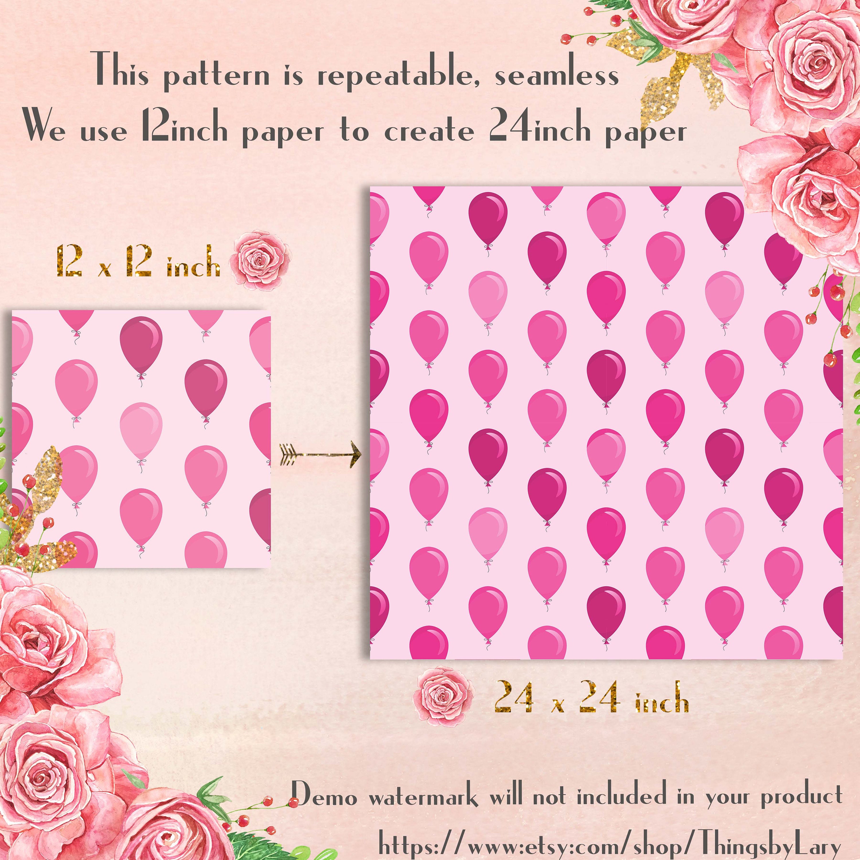 100 Seamless Balloon Digital Papers 12 X 12 300 - Etsy