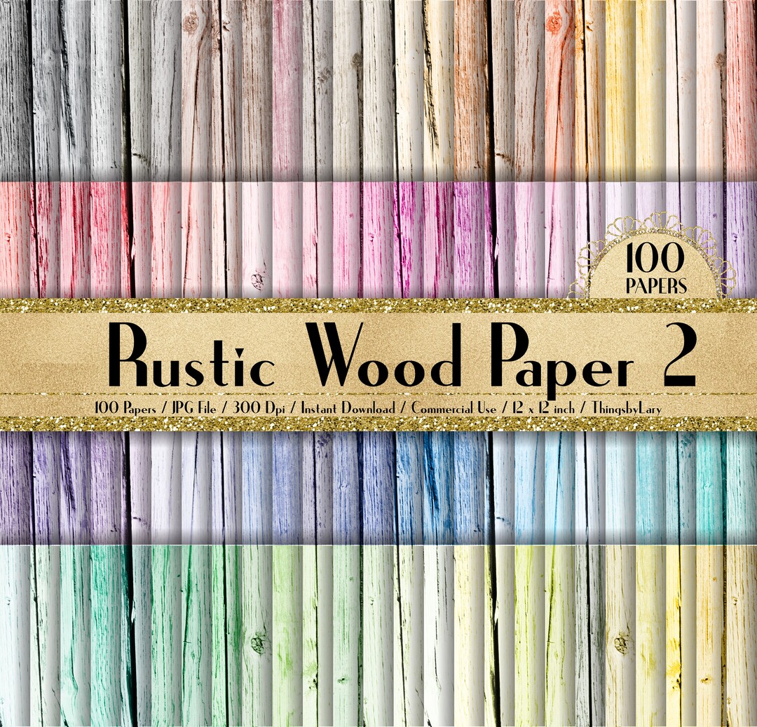 Rustic Ridge Paper 100 Rustic Wood Papers in 12inch, 300 Dpi Planner Paper, Scrapbook ...
