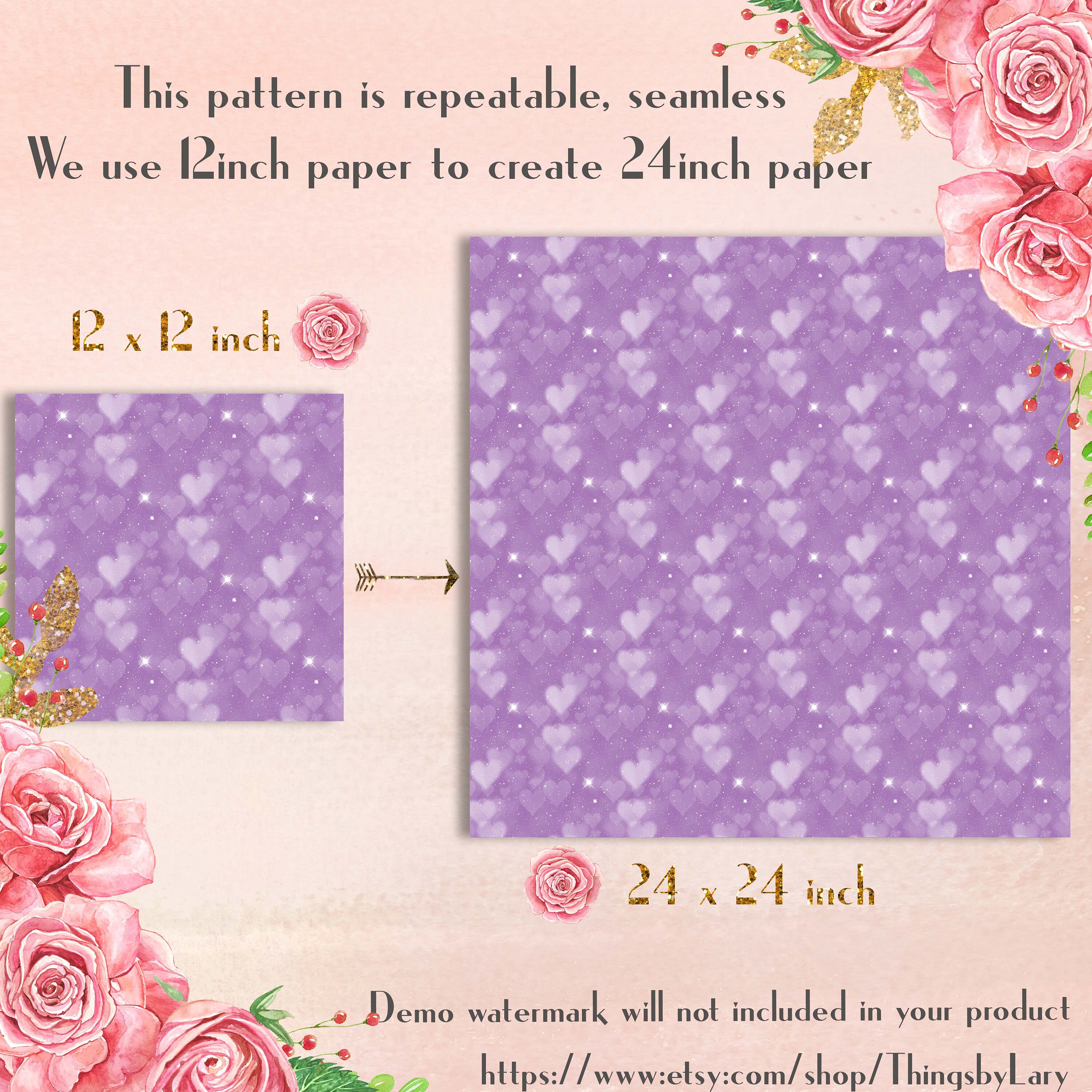 100 Seamless Heart Bokeh Papers 12 Inch 300 Dpi Commercial Use Instant ...