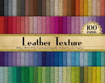 100 Leather Texture Papers in 12" x 12", 300 Dpi Planner Paper, Scrapbook Paper,Rainbow Paper,100 Leather Papers,Rainbow Leather Papers