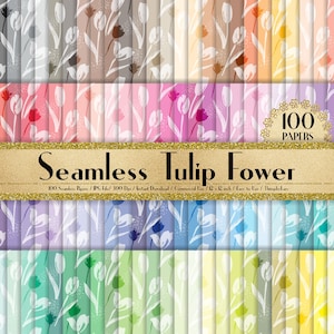 100 Tulpenblumen Papiere in 30 cm, 300 Dpi Planer Papier, Kommerzielle Nutzung, Scrapbook Papier, Regenbogen Papier, 100 Blumen Papiere