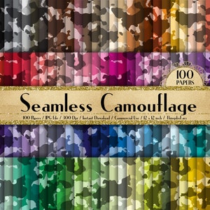 100 carte mimetiche militari senza cuciture 12 pollici 300 Dpi Download istantaneo per uso commerciale, carta per pianificatore, kit militare per scrapbooking, senza cuciture