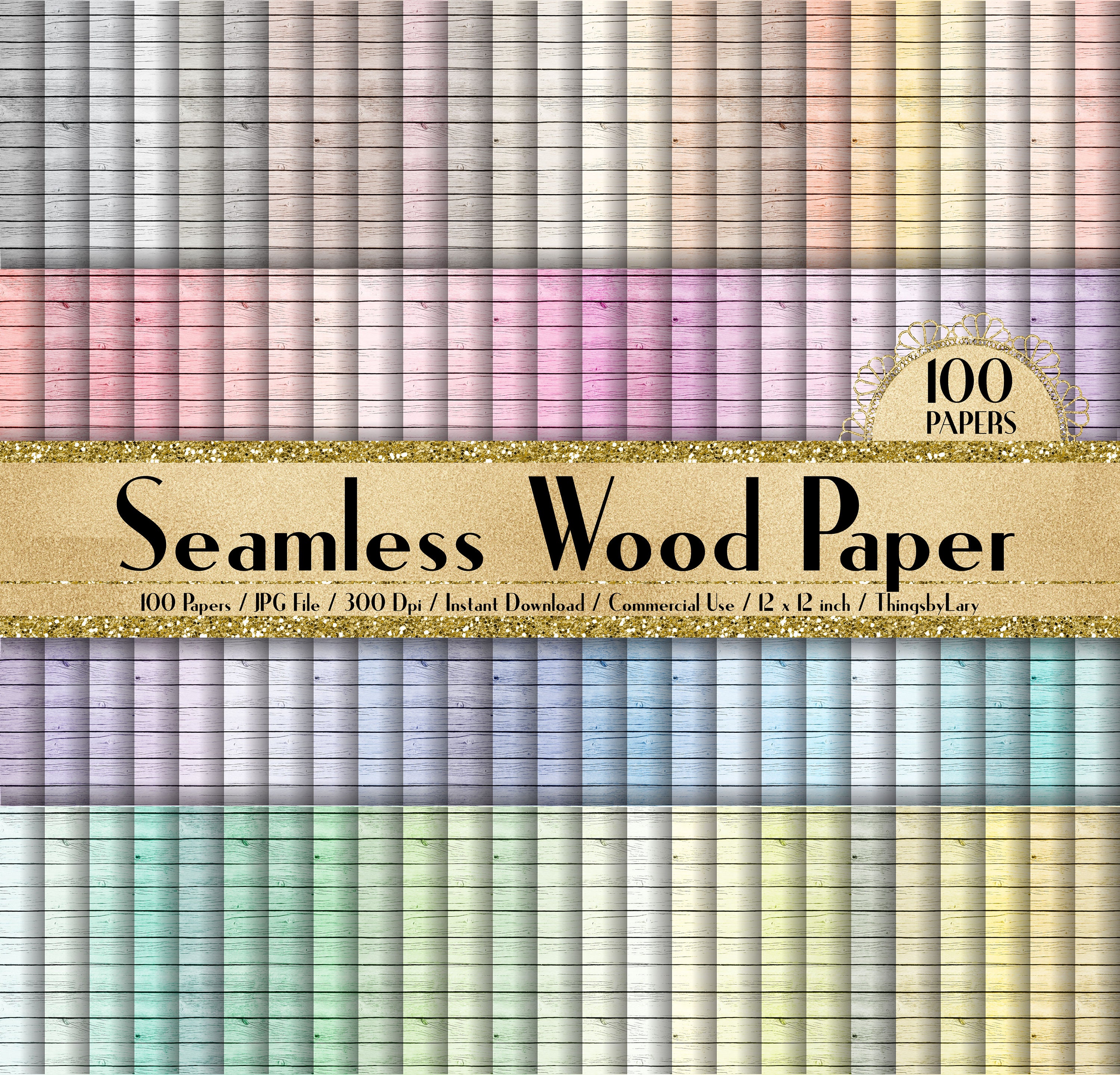 100 Seamless Wood Papers 12 Inch 300 Dpi Instant Download Commercial ...