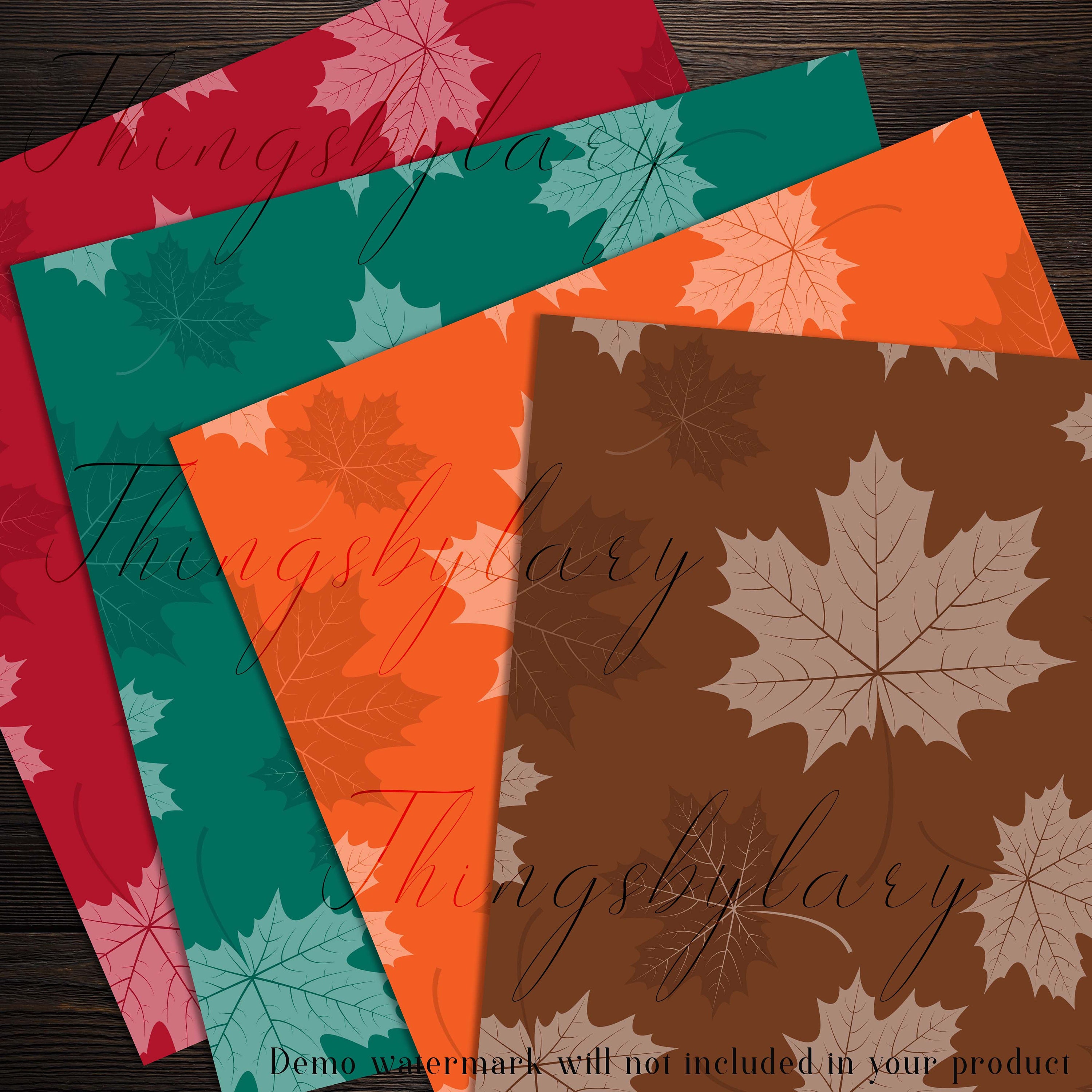 100 Seamless Tinted Autumn Leaf Digital Papers 12 Inch 300 Dpi ...