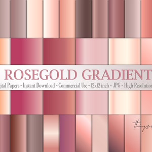 30 Rosengold Farbverlauf Digitale Papiere 12x12" Instant Download kommerzielle Nutzung Fairy Tale Metallic Mesh LuxusFolie Hochzeitskartenherstellung