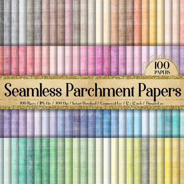 100 Seamless Antique Parchment Digital Papers 12x12" 300 Dpi Commercial Use Instant Download Printable Old Paper Grunge Distressed Vintage