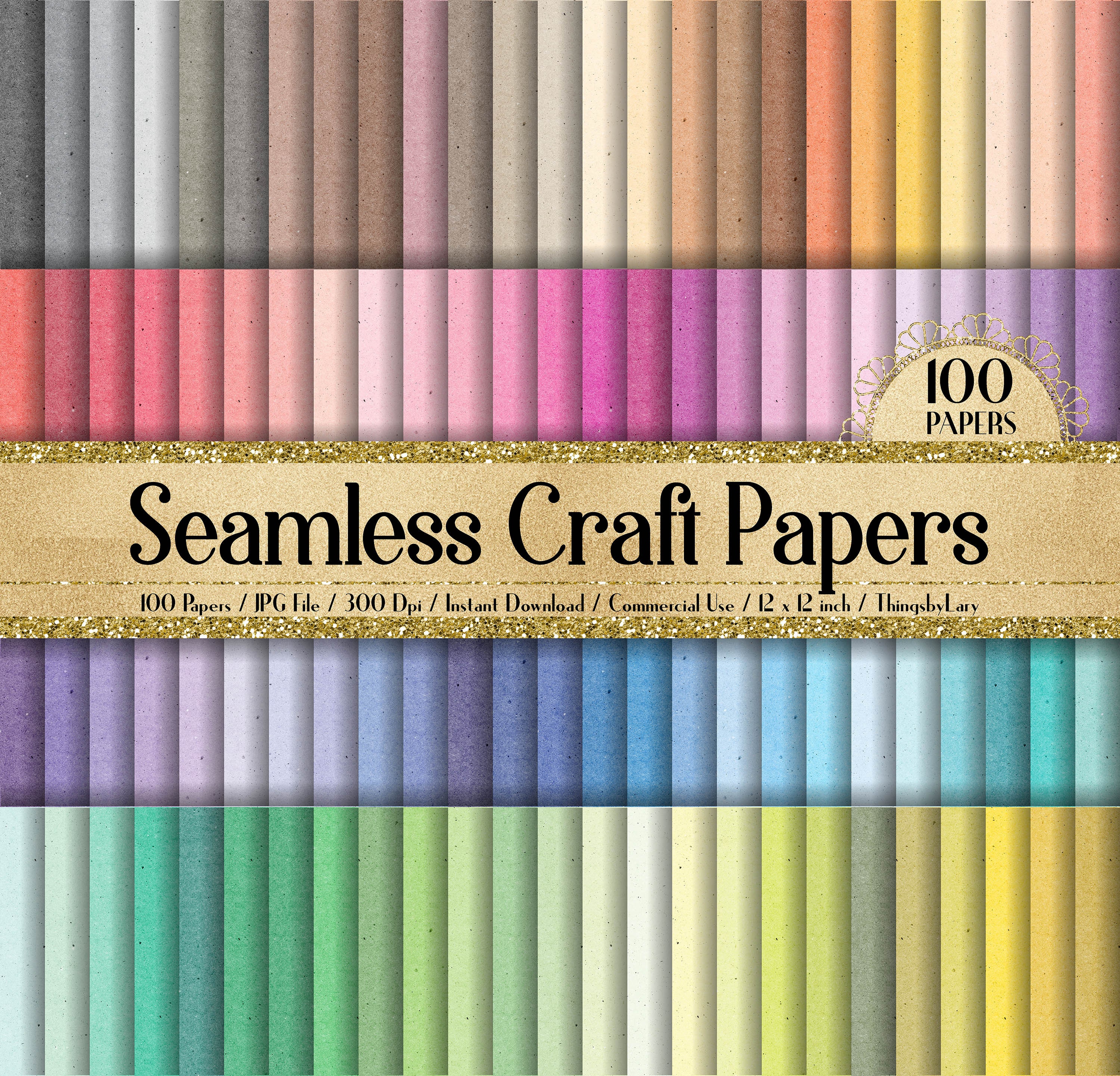 100 Seamless Tileable Craft Papers in 12" X 12", 300 Dpi Planner Paper ...