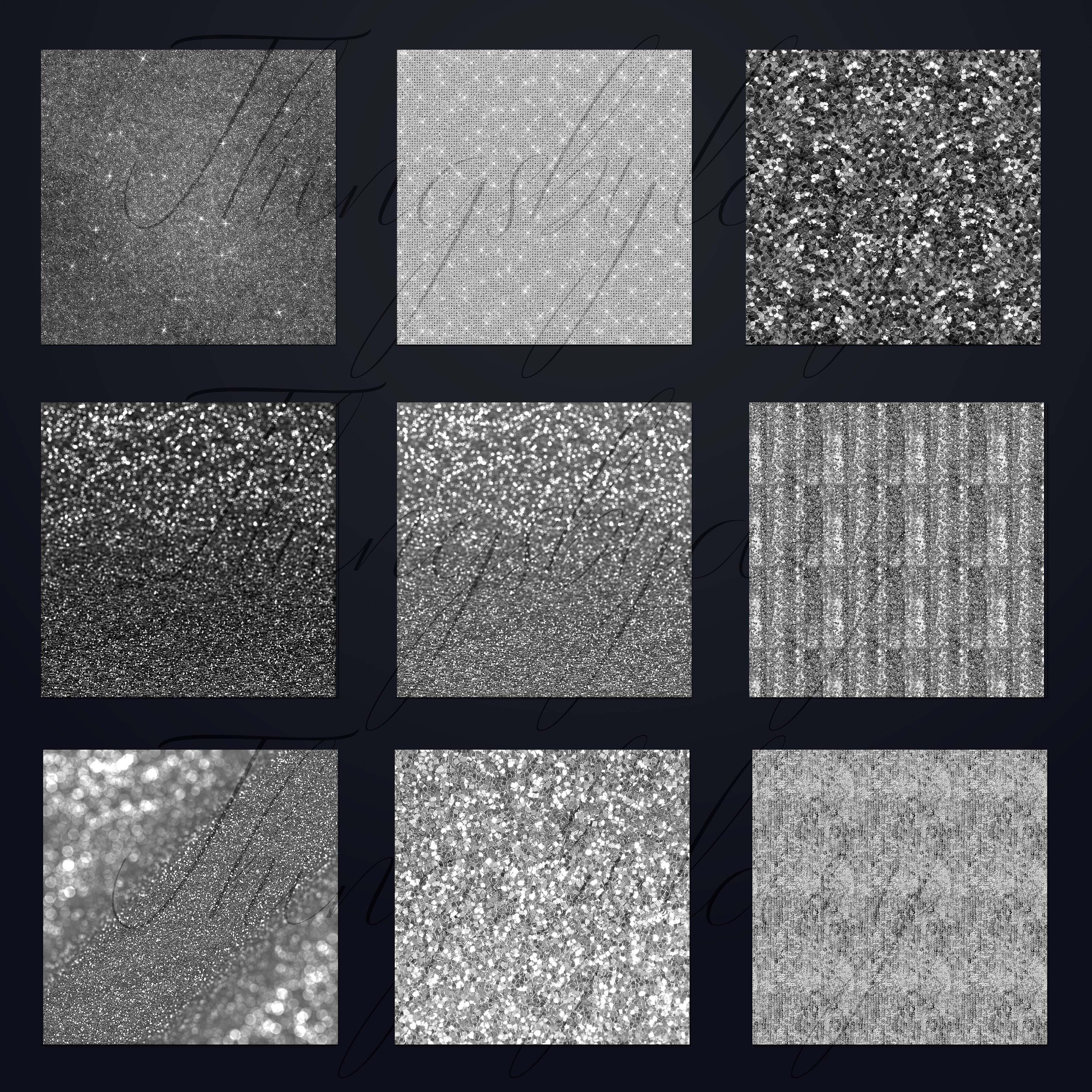 42 Silver Glitter and Sequin Digital Papers 12" 300 Dpi Instant ...