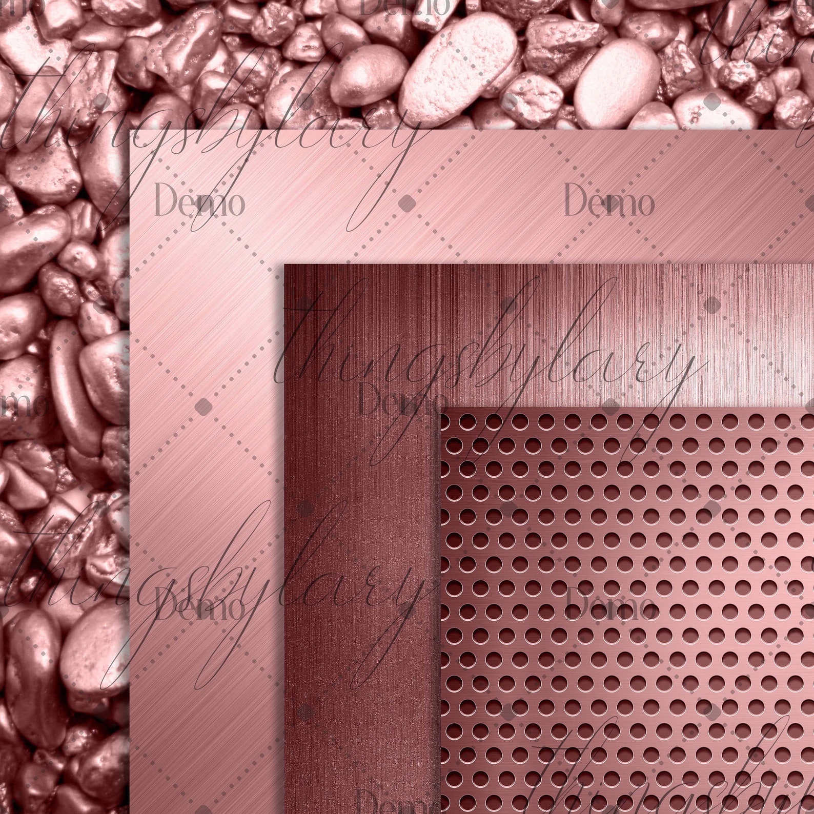 42 Rose Gold Metallic Papers 12 Inch, 300 Dpi Planner Paper, Commercial