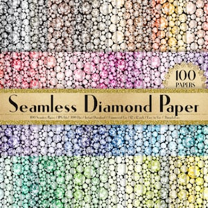 100 Seamless Diamond Papers in 12" x 12", 300 Dpi Planner Paper, Scrapbook Paper,Rainbow Paper,100 Jewelry Papers,100 Diamond Papers