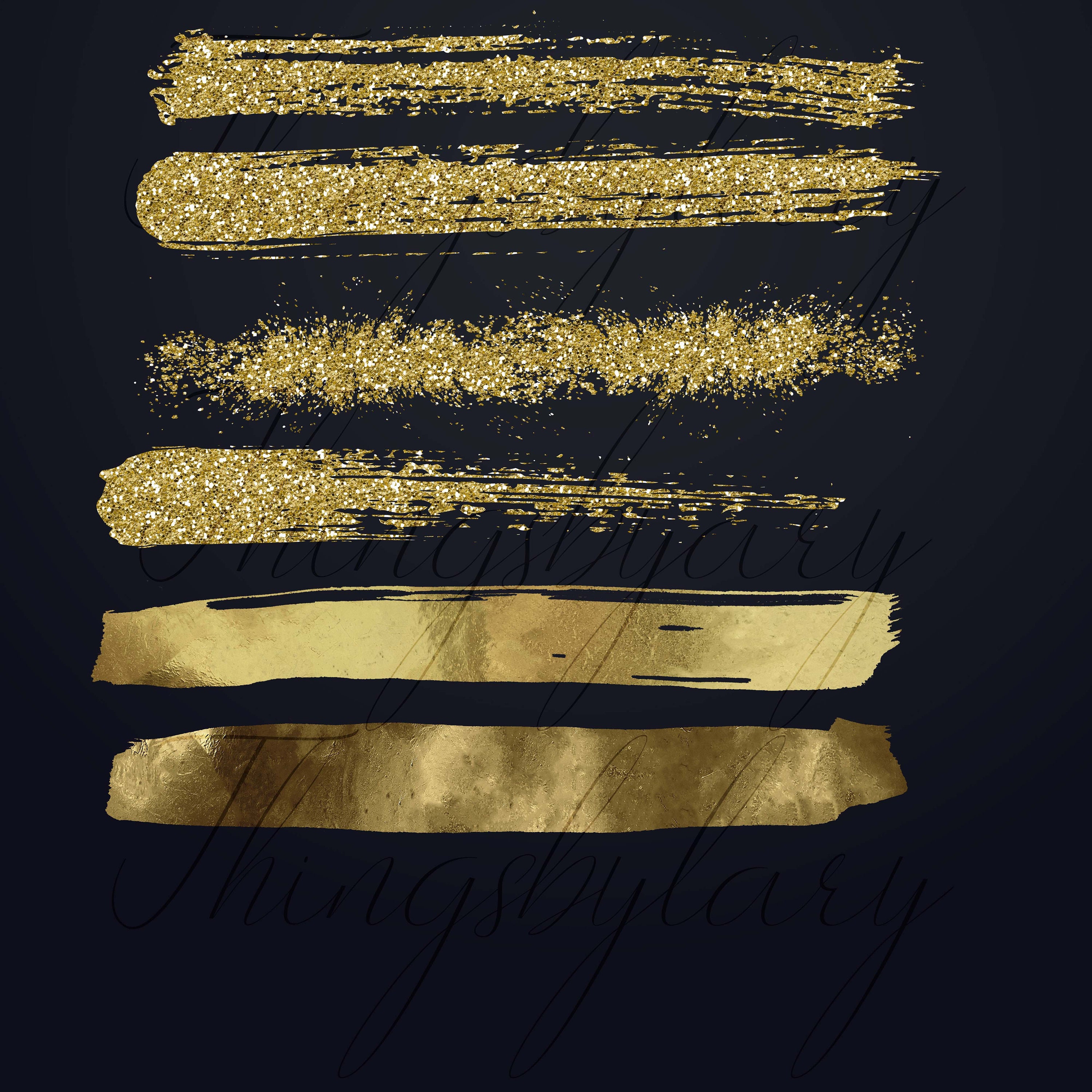 33 Gold Glitter and Black Hand Drawn Brush Strokes Overlay Images PNG ...