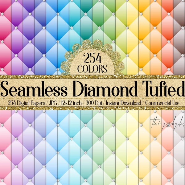 254 Seamless Diamond Upholstery Tufted Quilt Leather Digital Papers 300 Dpi Instant Download Commercial Use Seamless Upholstery leather