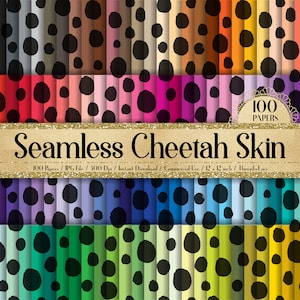 100 Seamless Cheetah Skin Print Digital Papers 12x12" 300 Dpi Commercial Use Instant Download Printable Animal Zoo Pattern Baby Shower Print
