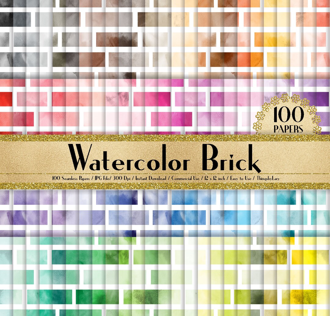 100 Watercolor Brick Papers 12 Inch,300 Dpi Planner Paper,commercial ...