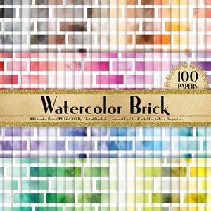 100 carte per mattoni da acquerello da 12 pollici, carta per pianificatore da 300 Dpi, uso commerciale, carta per album, carta arcobaleno, 100 carte per mattoni, acquerello