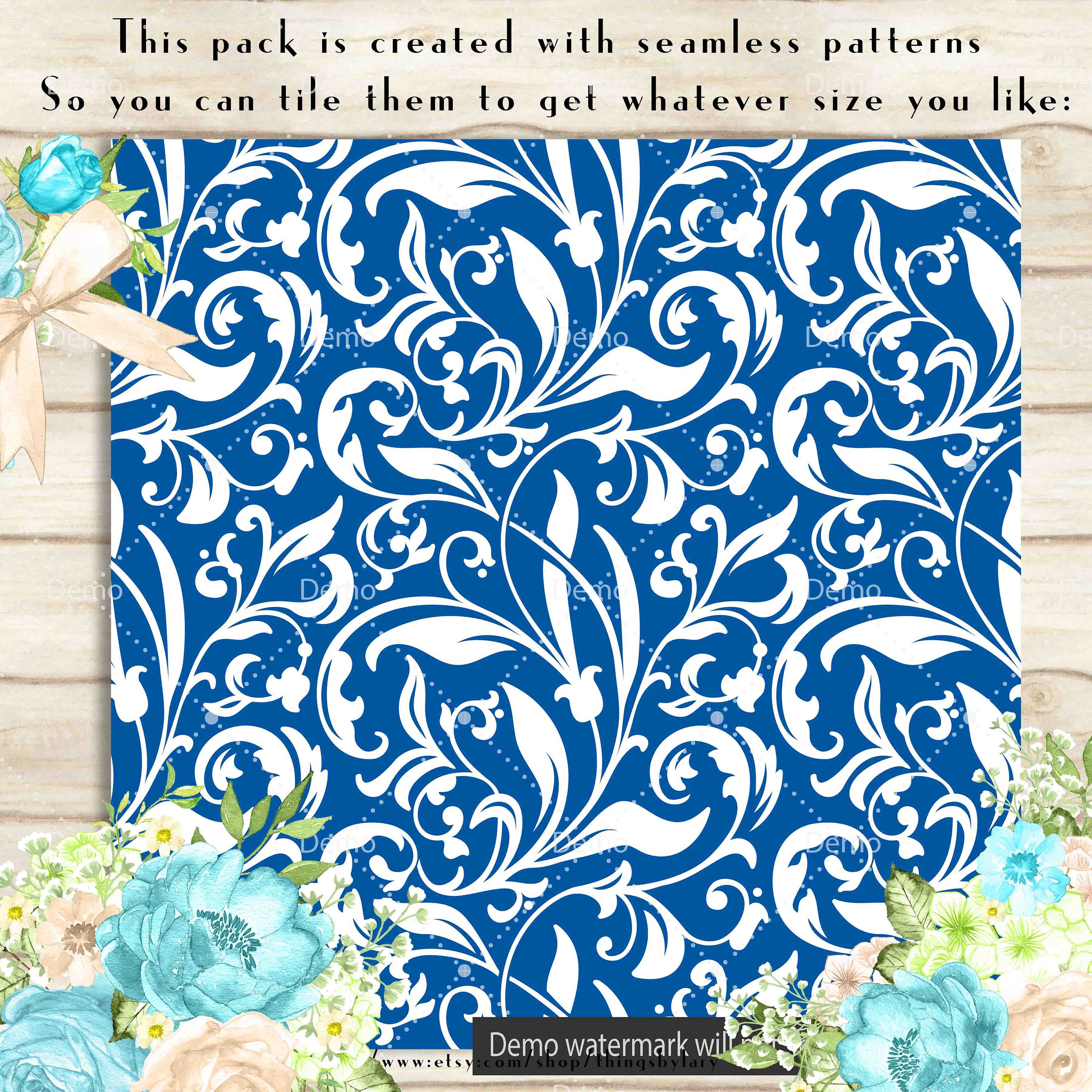 100 Seamless Flower Papers in 12" X 12", 300 Dpi Planner Paper ...