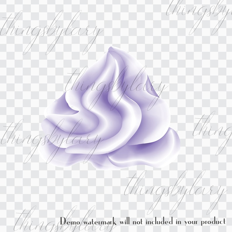 100 Icing dollops PNG Digital Images Whipped Cream Clip arts digital cupcake Dollop Frosting cupcake scrapbook digital dollops birthday cake image 3