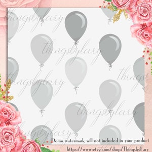 100 Seamless Balloon Digital Papers 12" X 12" 300 Dpi Planner Paper ...