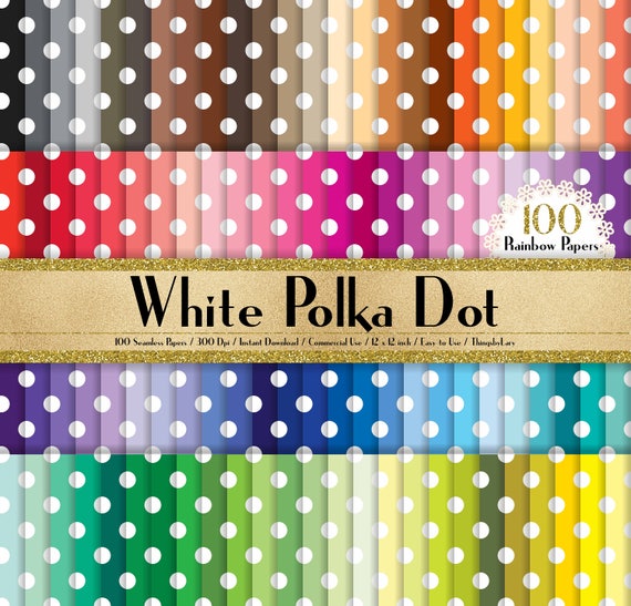 White with multi-colored dots and circles 12 x 12 scrapbook paper