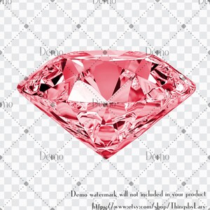 May include: A large, faceted, pink diamond gemstone. The diamond is highly reflective and has a brilliant shine.