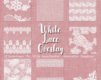 27 wit kant overlays randen frames afbeeldingen PNG transparant 300 dpi instant download commercieel gebruik shabby chic bruiloft kant romantisch kant