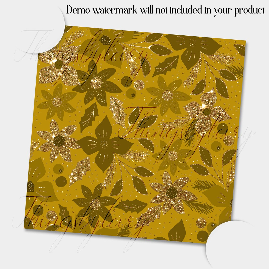 100 Seamless Glitter Christmas Floral Digital Papers 12x12" 300 Dpi ...