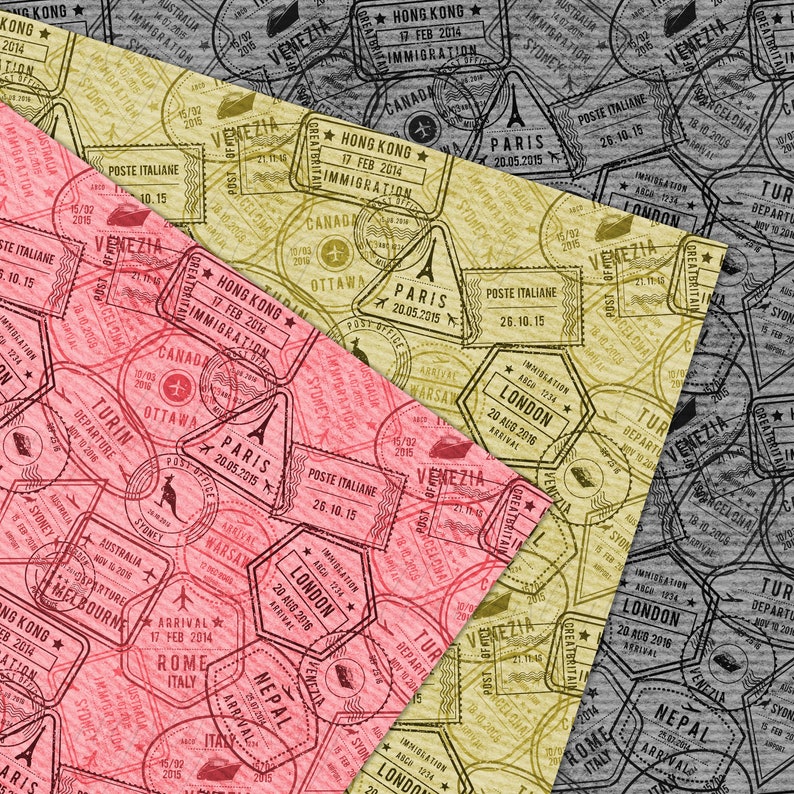 100 Seamless Vintage Postage Stamp Pattern Digital Papers Etsy UK