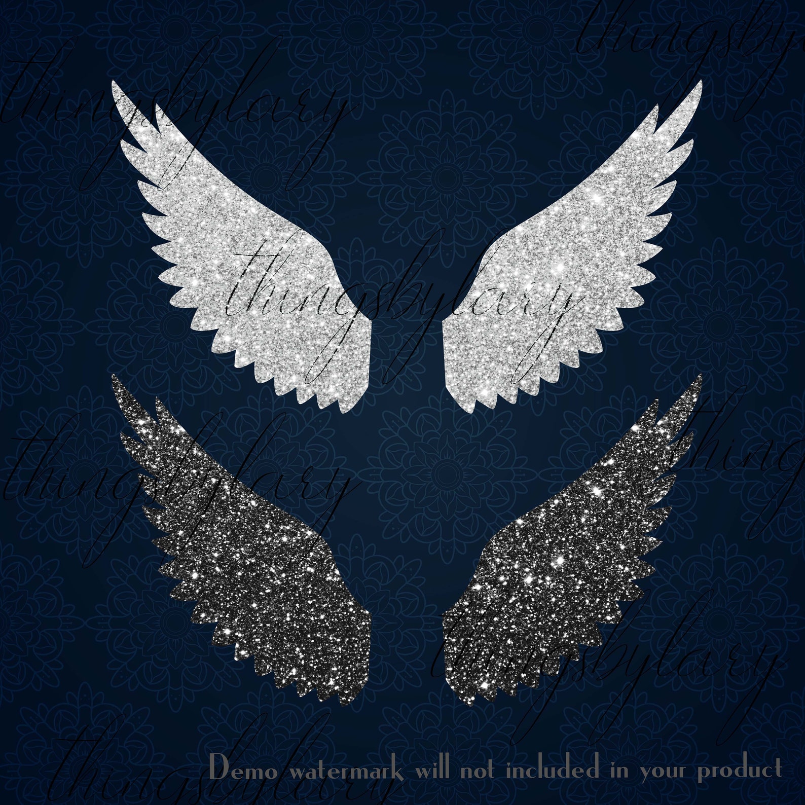 100 Glitter Angel Wings Clip Art 300 Dpi Instant Download Etsy