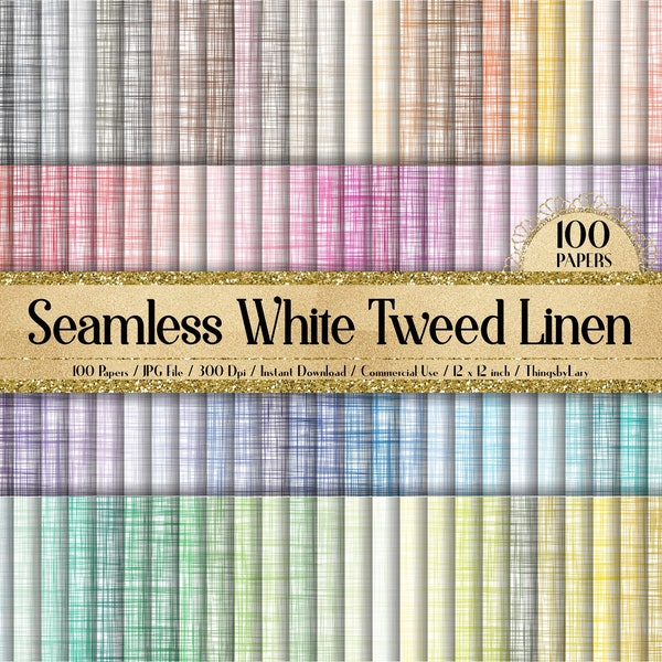 100 Seamless White Tweed Linen Digital Papers Instant Download Commercial Use 300 DPI 12x12 Fabric Linen seamless denim seamless tweed print