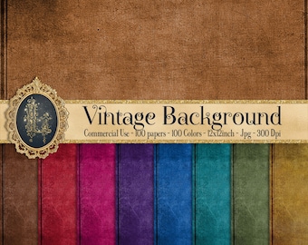 100 Vintage Background Papers, Vintage Digital Paper, Digital Paper Pack, Vintage Paper, Instant Download, Planner Paper, Commercial Use