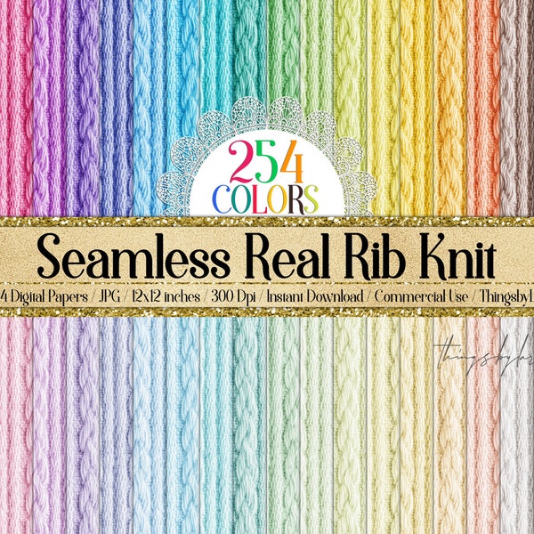 254 Seamless Real Rib Knit Sweater Digital Papers Commercial Use Wool Garments natural yarn sheep common handmade knitting cozy ugly sweater