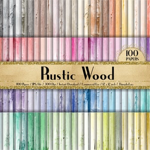 100 carte con texture in legno rustico in 12 pollici, carta per pianificatore da 300 Dpi, carta per album, carta arcobaleno, legno rustico, carte con texture
