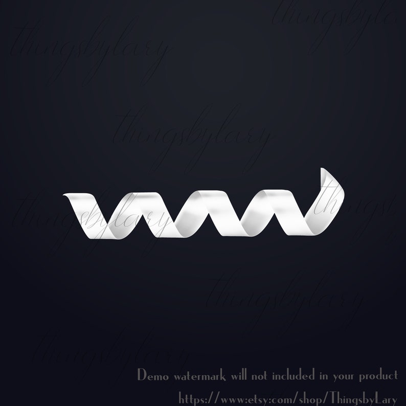May include: A white ribbon curled into the shape of the letters "www" against a dark gray background.