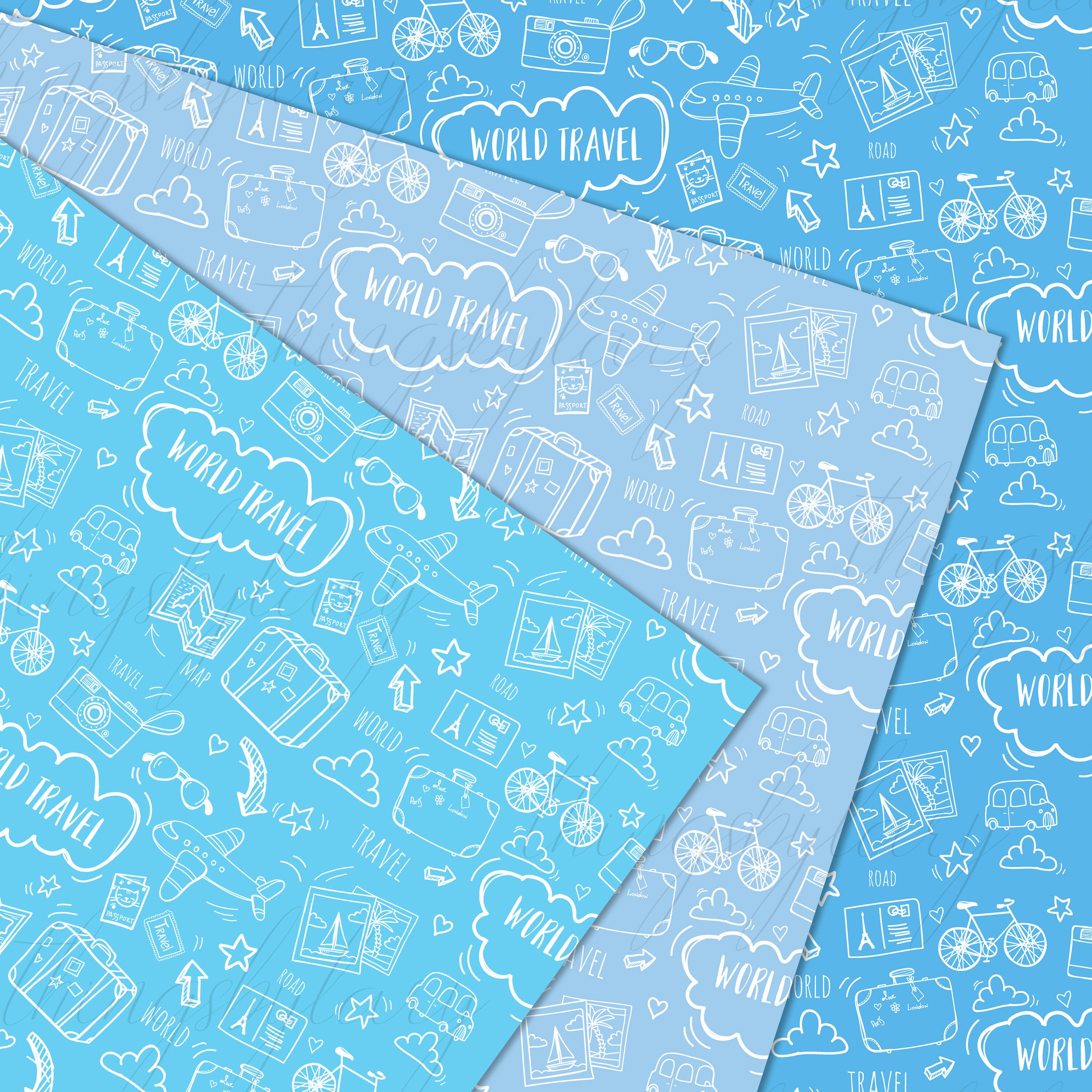 Toursit Paper 100 Seamless World Travel Vacation Digital Papers Commercial Use ...
