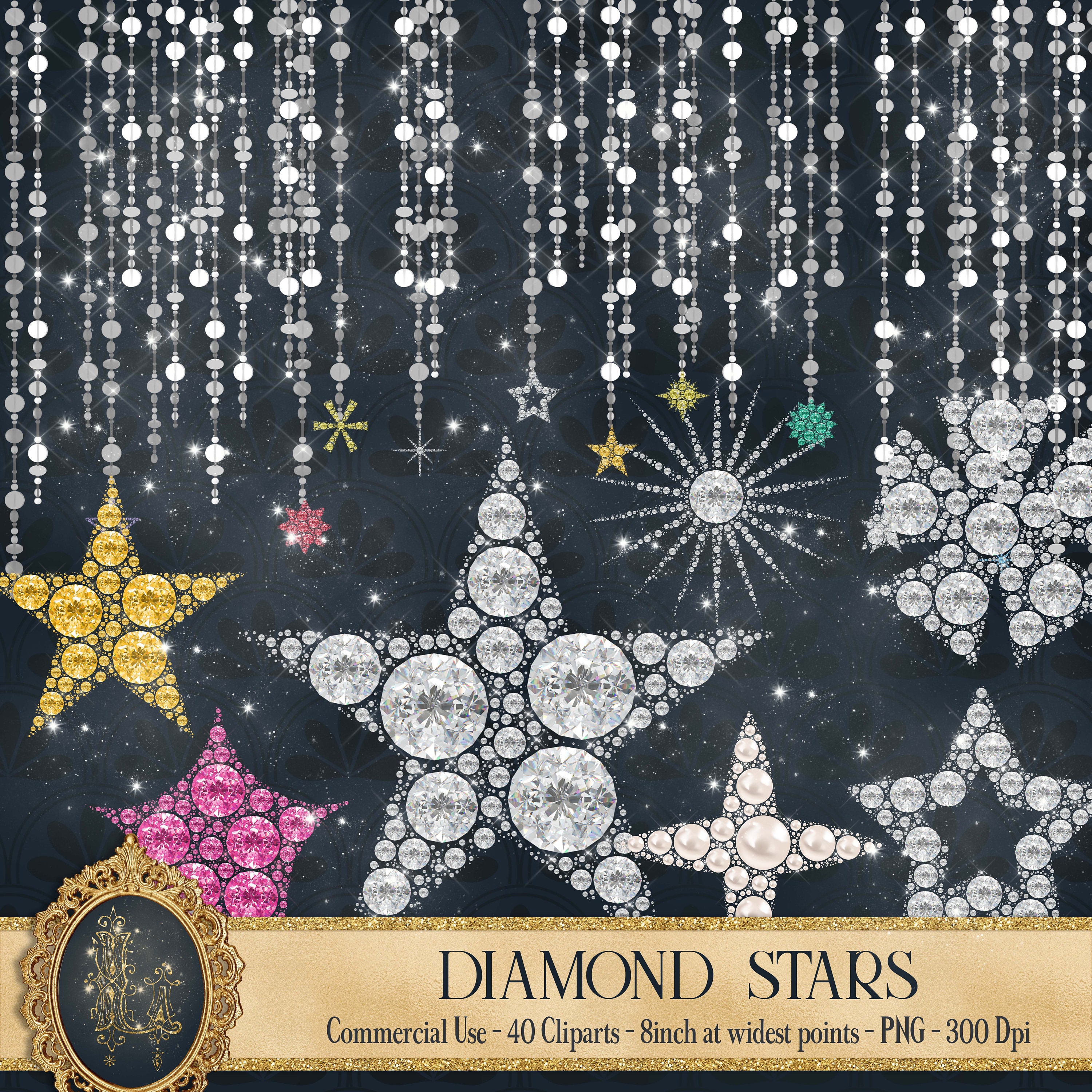 diamond star clipart black