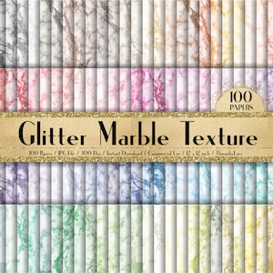 100 Glitter Marble Texture Paper 03 in 12&quot; x 12&quot;, 300 Dpi Planner Paper, Commercial Use, Scrapbook Papers,Glitter Marble,Texture Paper