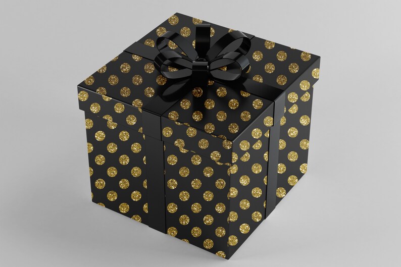 100 Seamless Black & Glitter Polka Dot Digital Papers 12x12" 300 Dpi ...