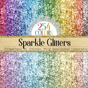 Può includere: Una collezione di 254 carte digitali con texture di glitter in vari colori. Ogni carta misura 30,5 x 30,5 cm e 300 DPI. Le carte sono perfette per l'artigianato, lo scrapbooking e il design digitale.